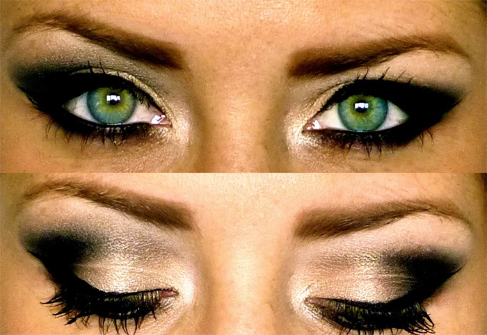 Вечерний макияж к зеленым глазам смоки